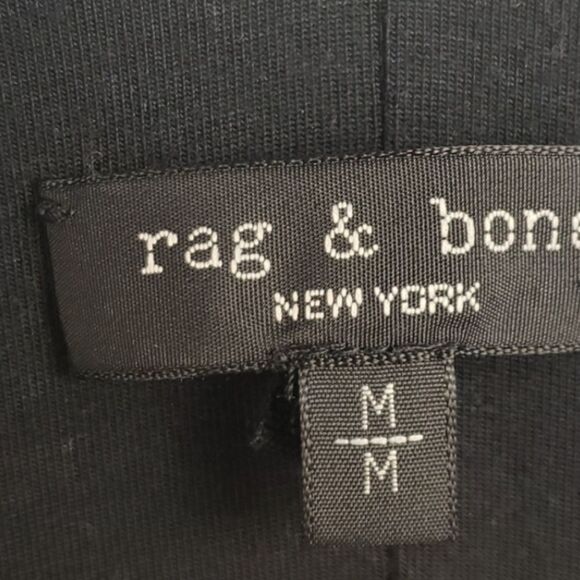 rag & bone Black V-Neck Midi Dress Medium - Picture 3 of 13